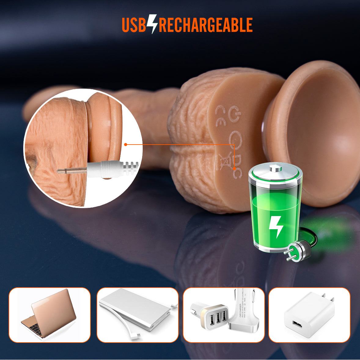 Consolador de empuje vibrador realista – Vibradores juguetes sexuales para adultos para mujeres, consolador de silicona de 8 pulgadas con ventosa, pene falso, estimulador anal del punto G y placer de pareja con empuje y vibración