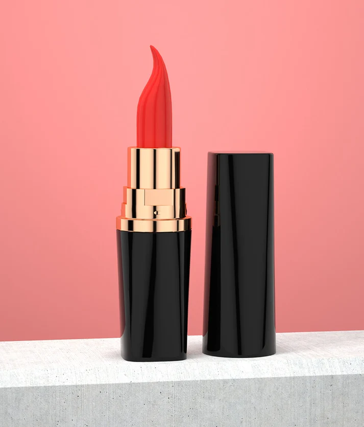 Loviss Lippenstift-Vibrator, wiederaufladbar, mit 4 Silikonhüllen