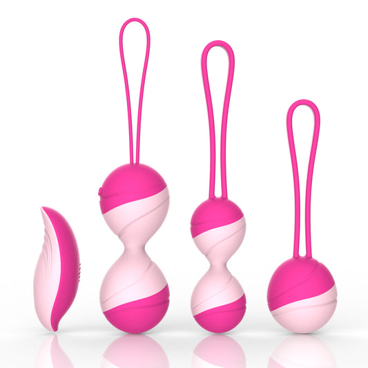 Juego de huevos vibratorios para ejercicios de Kegel de silicona de alta calidad Control inalámbrico Punto G Recuperación de vagina Juguetes sexuales Pesas para ejercicios Kit ponderado de bolas de Kegel