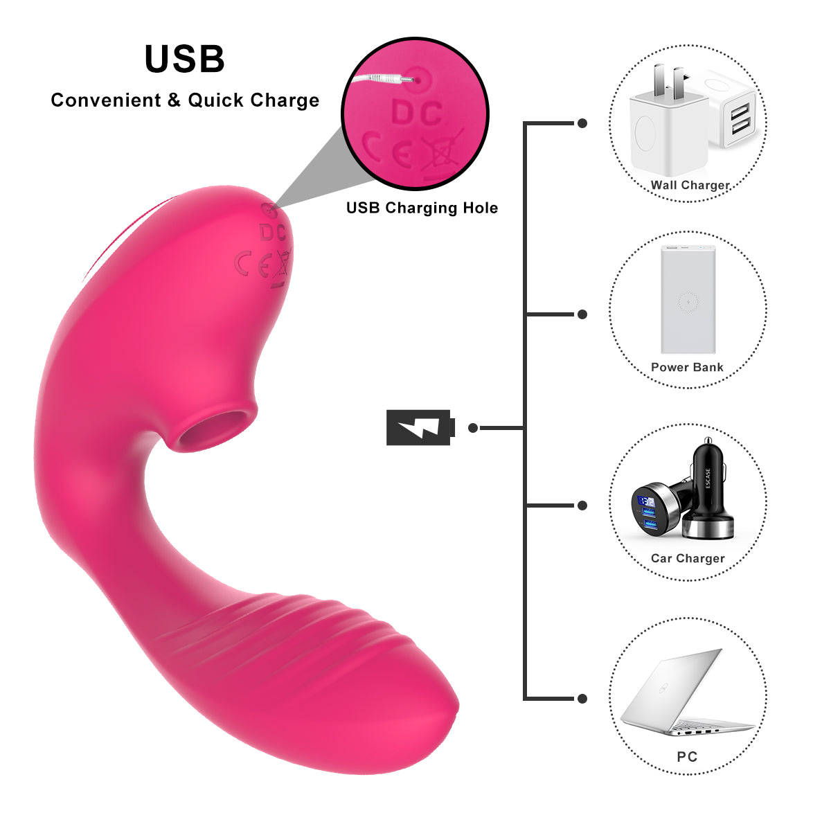 Vibrador de succión Punto G Masajeador Juguete sexual Estimulador del clítoris