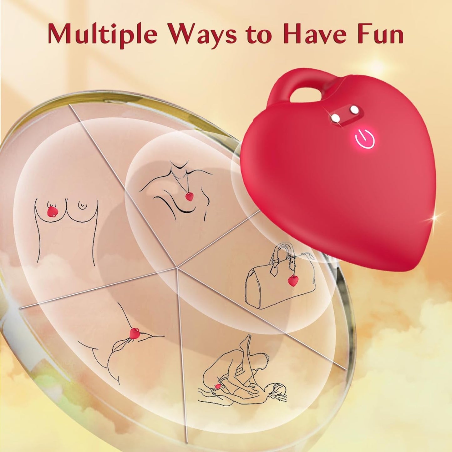 Loviss Mini Vibradores de Clítoris en Forma de Corazón con Aplicación y Control Remoto Juguetes Sexuales 2 en 1 con Collar Juguete Sexual Rosa con 9 Modos de Vibración Juguetes para Adultos Silenciosos y Sin Luz para Mujeres Joyería