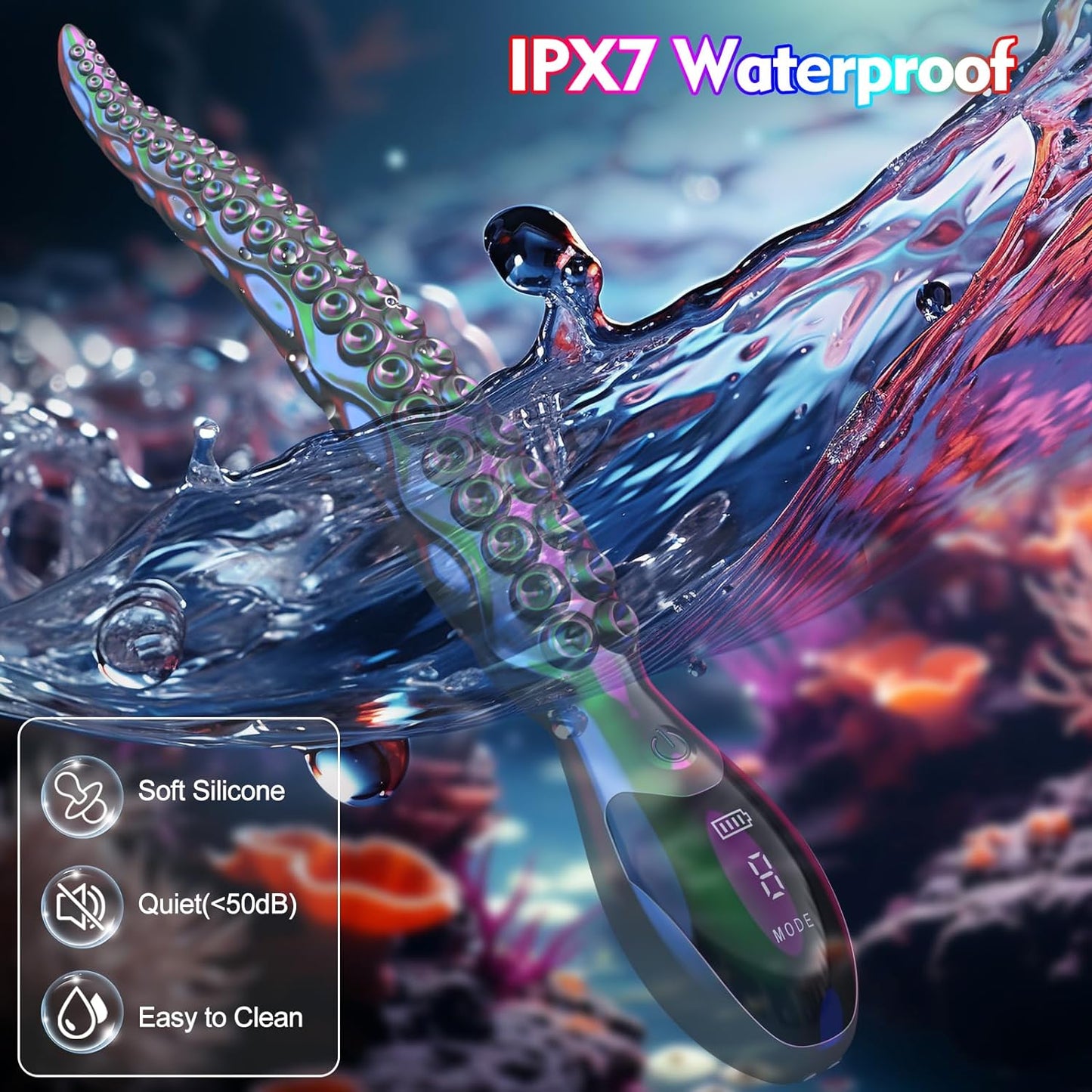 Loviss Tentakel-Dildo, 10,6 Zoll, riesiger Monster-Analplug mit LED-Anzeige