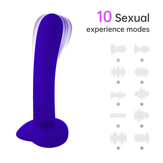 Loviss Liquid Silicone Suction Cup Rechargeable Vibrator Dildo 7.3 Inch