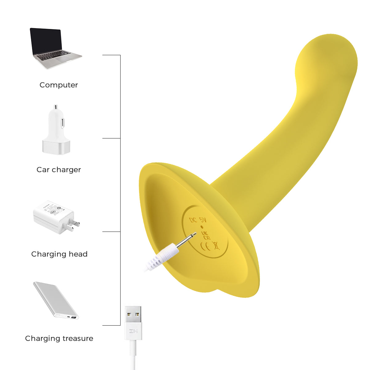 Loviss Gebogener Dildo mit Saugnapf aus Flüssigsilikon, wiederaufladbar, 17,8 cm