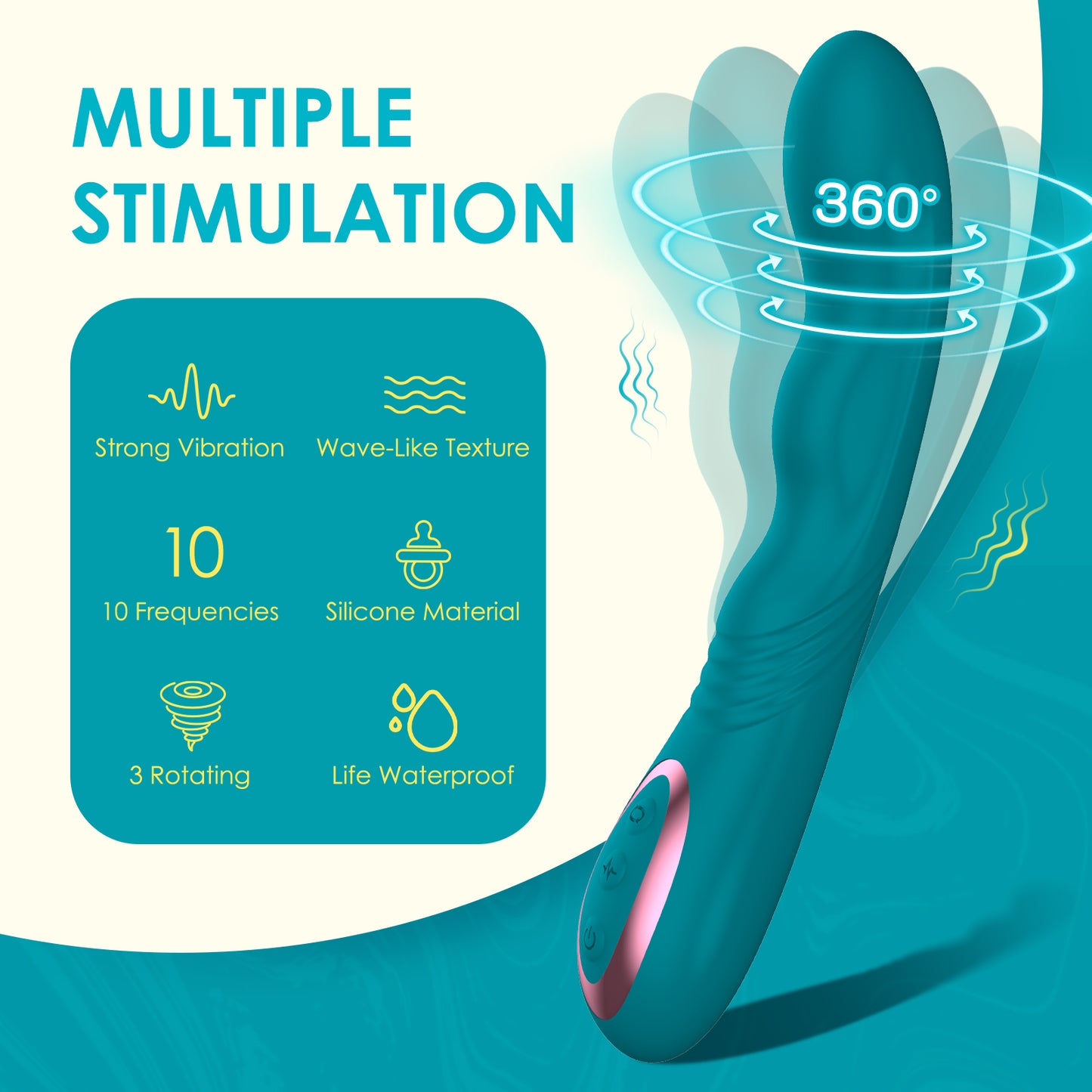 G-Punkt-Stimulation Vibrator Schwingen rotierenden Kopf Massager Erwachsene Sex-Spielzeug