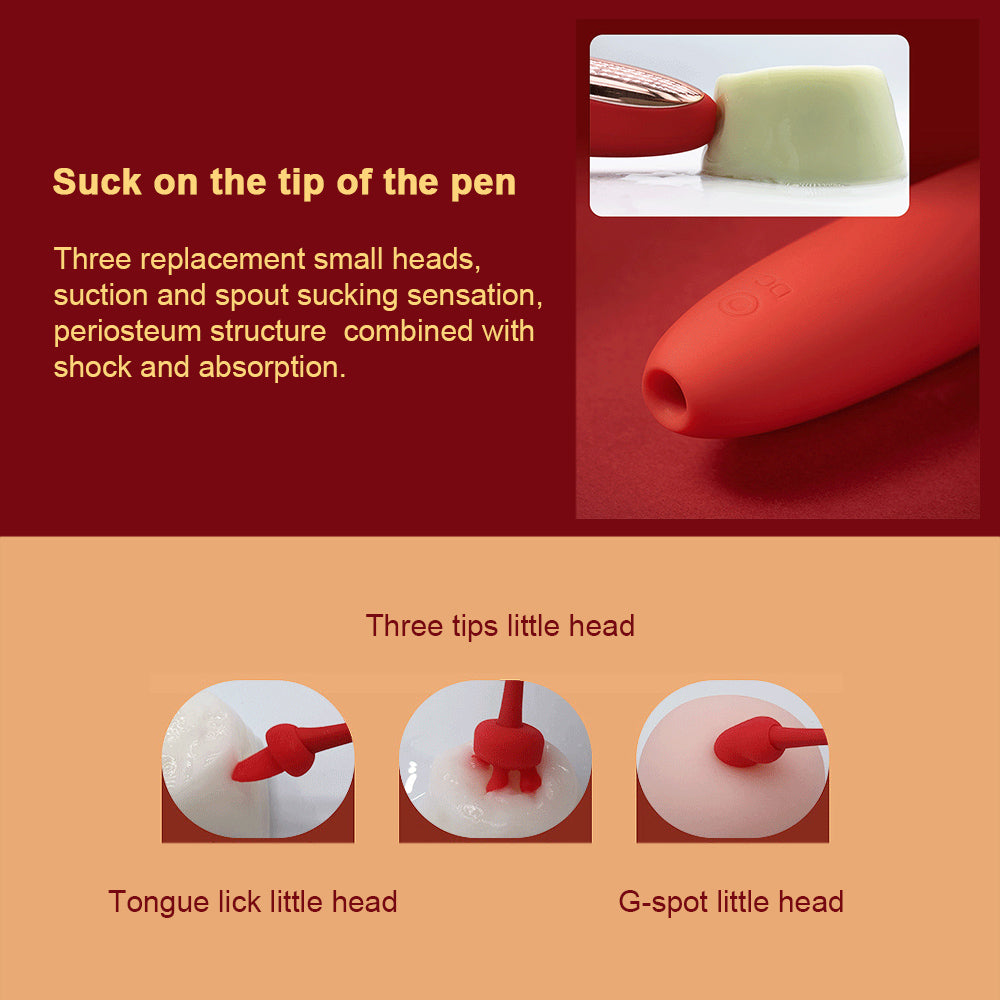 G-Punkt-Stimulator-Vibrator mit Saugnapf und 3 austauschbaren Massageköpfen, Sexspielzeug