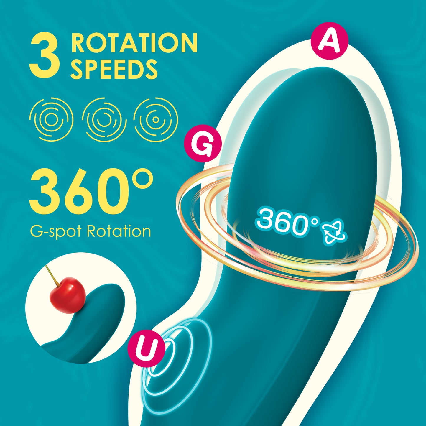 G-Punkt-Stimulation Vibrator Schwingen rotierenden Kopf Massager Erwachsene Sex-Spielzeug