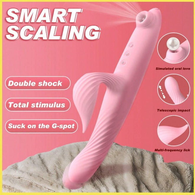 Loviss Luxuriöser stoßender Doppel-Rabbit-Vibrator mit Saugnapf