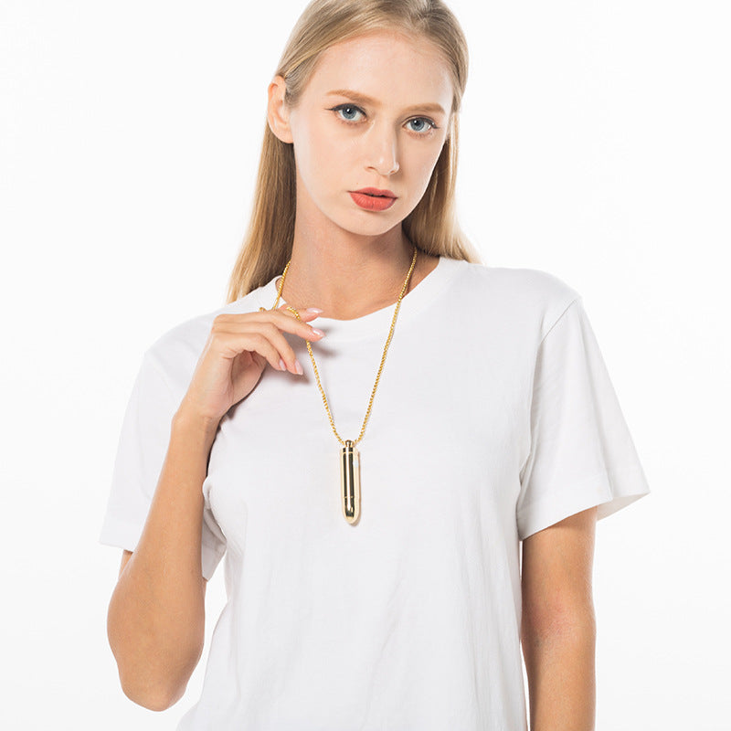 Tragbarer Metall-Halskettenvibrator von Loviss für Mädchen und Frauen, kraftvoller Schmuckvibrator zur persönlichen Körperentspannung, Geschenk für sie, Sexspielzeug-Massagegerät