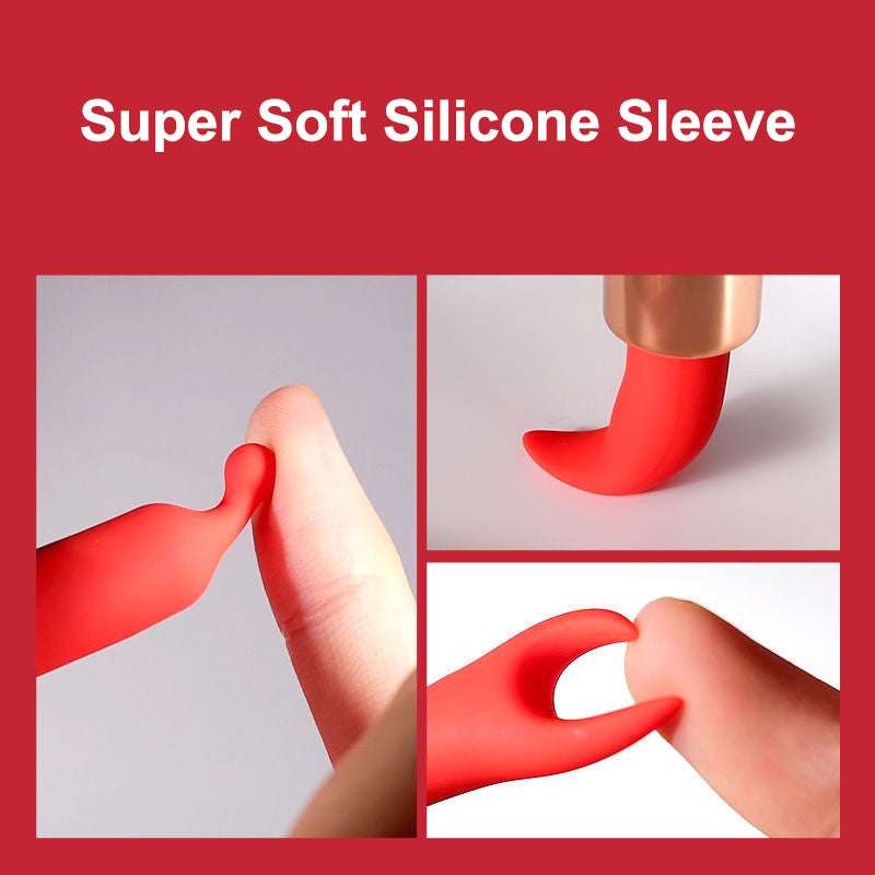 Loviss Lippenstift-Vibrator, wiederaufladbar, mit 4 Silikonhüllen