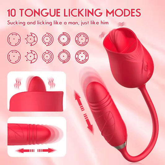 Rose New Product 3rd Generation Double Head Tongue Licking Vibrating Egg Female Masturbation Sex Toys