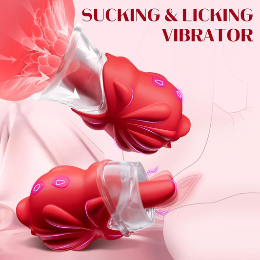 Loviss Tongue Licking Rose Vibrators With 10 Sucking Vibration G Spot Clitoris Stimulator Nipple Massager