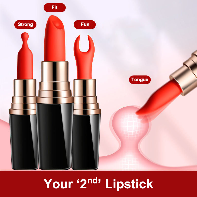 Loviss Lippenstift-Vibrator, wiederaufladbar, mit 4 Silikonhüllen