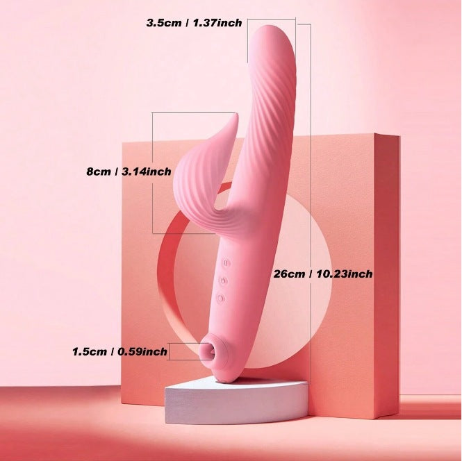 Loviss Luxuriöser stoßender Doppel-Rabbit-Vibrator mit Saugnapf