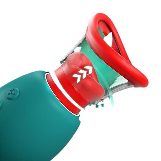 Vibrador para lamer la lengua 4 en 1 de Loviss con 10 vibraciones que besan la boca y 3 succiones automáticas/manuales