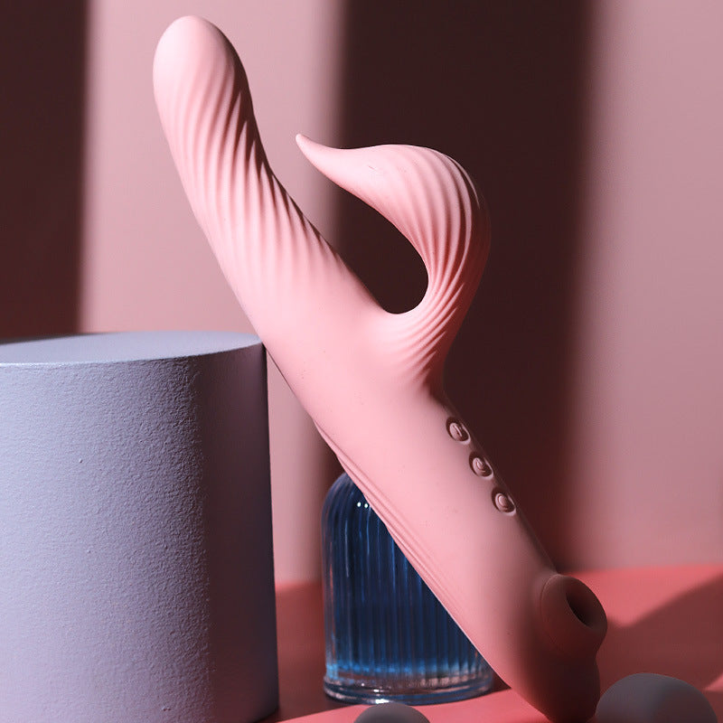 Loviss Luxuriöser stoßender Doppel-Rabbit-Vibrator mit Saugnapf