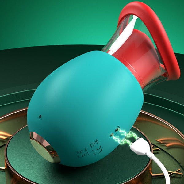 Vibrador para lamer la lengua 4 en 1 de Loviss con 10 vibraciones que besan la boca y 3 succiones automáticas/manuales