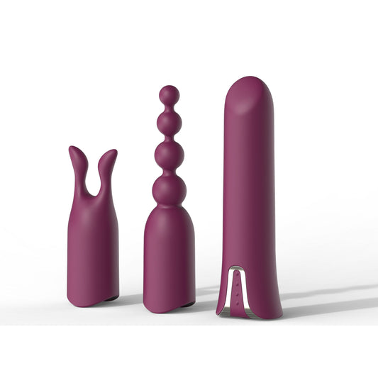 Mini vibrador bala recargable y juego de fundas Loviss (3 piezas)