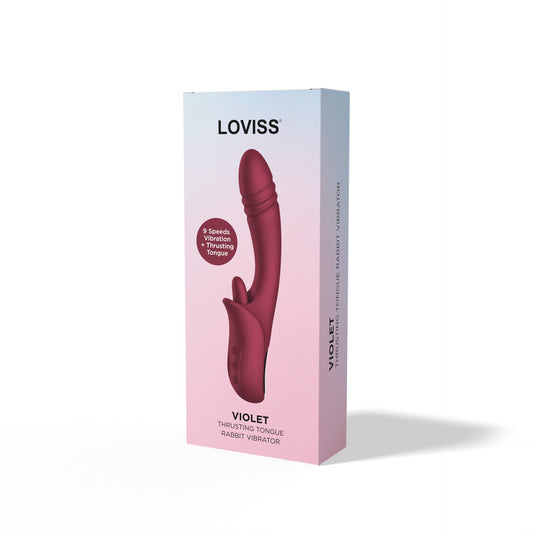 Loviss Violet Thrusting Tongue Rabbit Vibrator