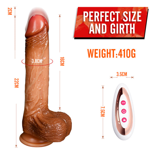 Thrusting Dildo Vibrator for Women, Realistic Vibrating Dildo with Remote Control Vibrations Modes, Silicone Telescopic Dildo Sex Toys for Couple G-spot Anal Stimulation