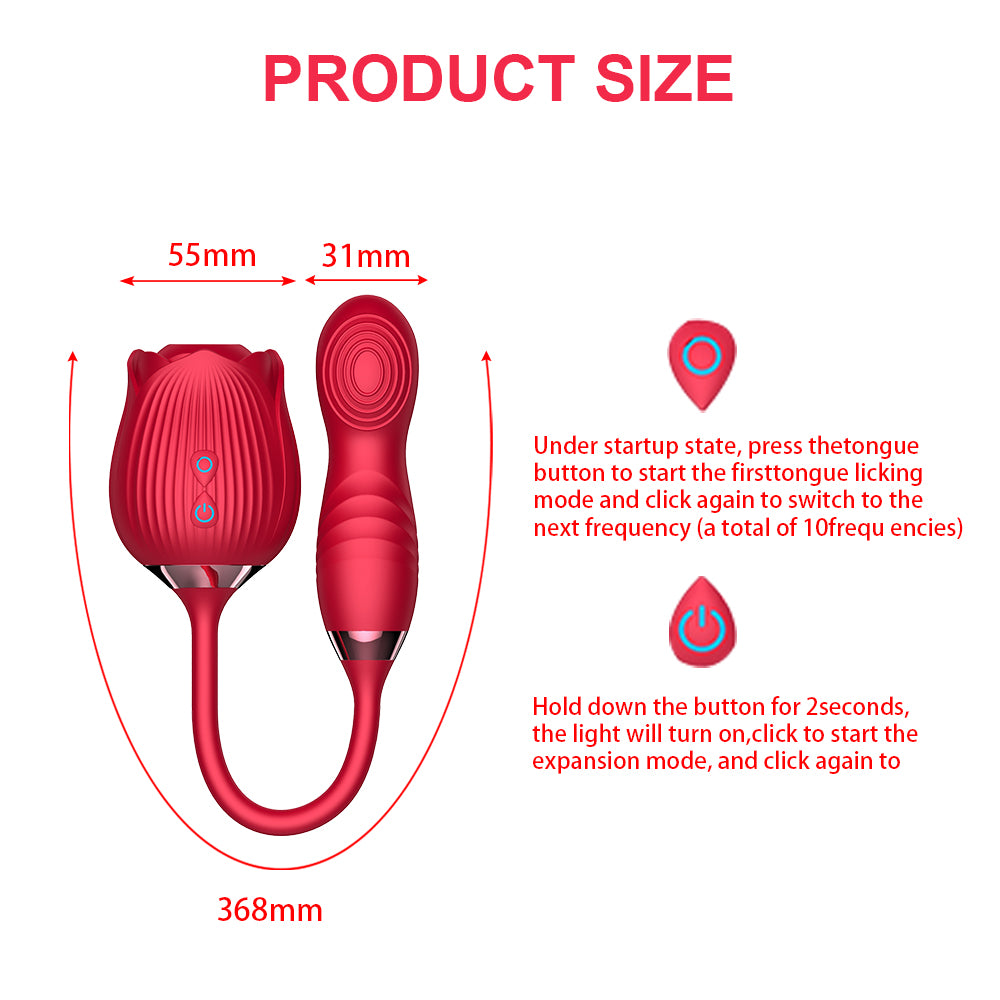 La cuarta generación de rosas en el jardín chupa, provoca, vibra, abrocha y salta huevos para juguetes sexuales femeninos