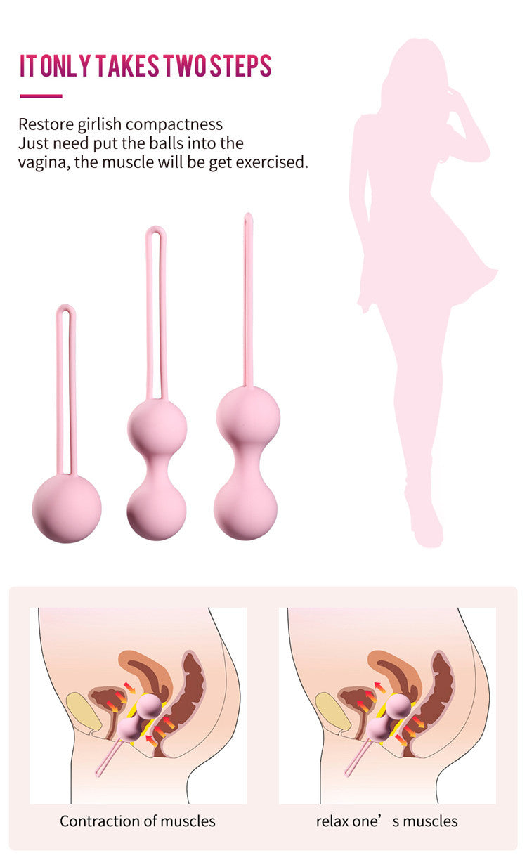 Pelota antiestrés de silicona a prueba de agua para ejercicio vaginal, Juguetes sexuales, Vagina femenina de silicona, ejercicio Kegel Ben Wa, bolas Kegel para mujer