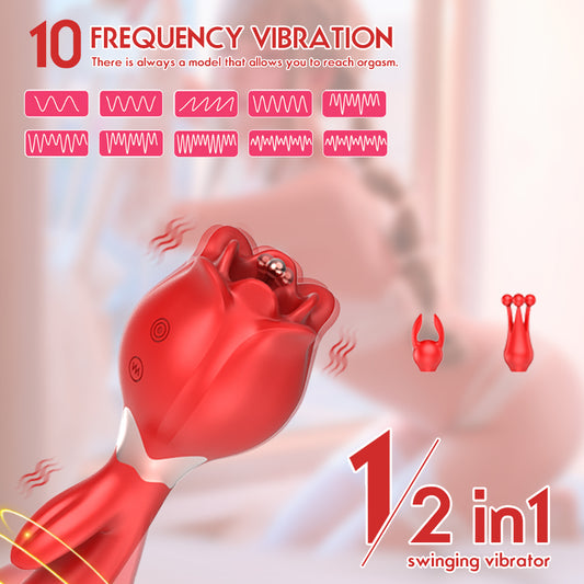 Loviss Lena Vibrator Double-head Rabbit Rose G-spot Clitorial Stimulator