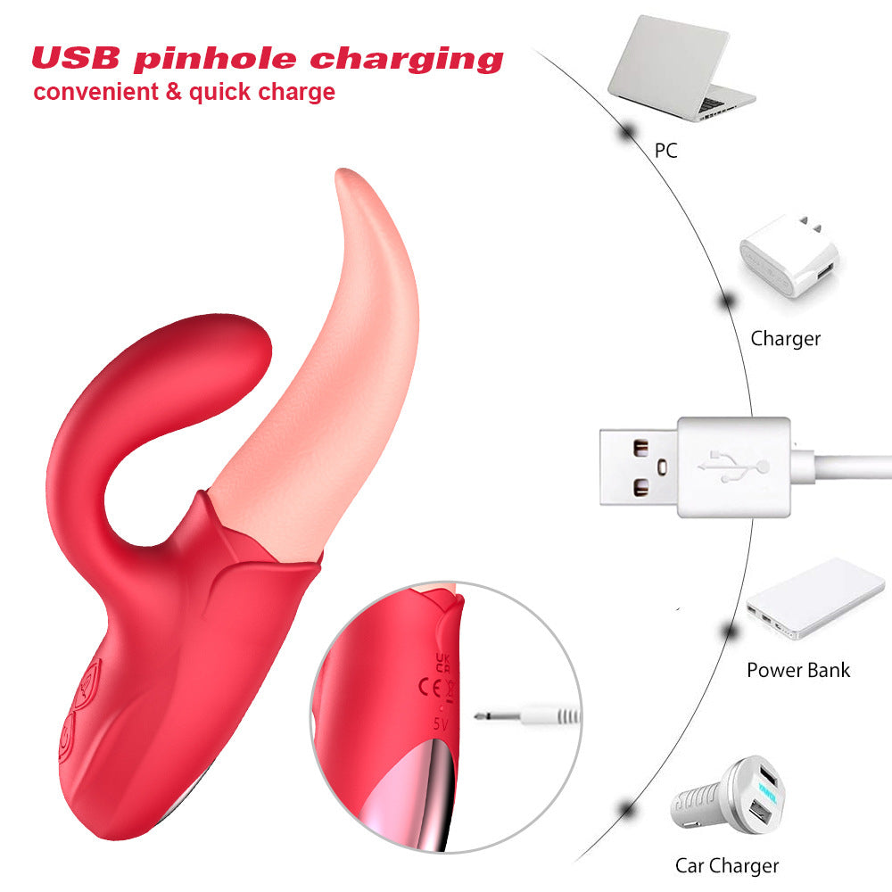 Honey Tongue Vibrador de cuarta generación Vibrador de choque fuerte de 10 frecuencias