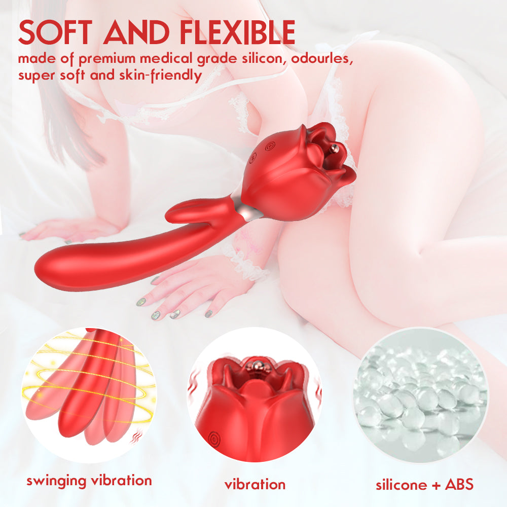 Loviss Lena Vibrator Doppelkopf Rabbit Rose G-Punkt Klitorisstimulator