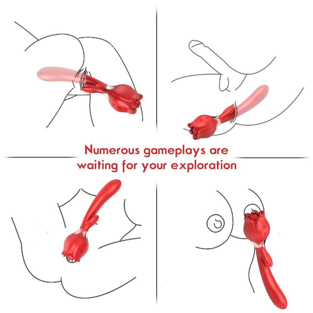 Loviss Lena Vibrator Doppelkopf Rabbit Rose G-Punkt Klitorisstimulator