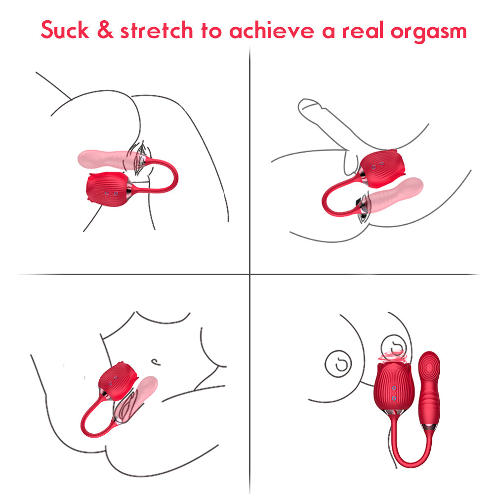 La cuarta generación de rosas en el jardín chupa, provoca, vibra, abrocha y salta huevos para juguetes sexuales femeninos