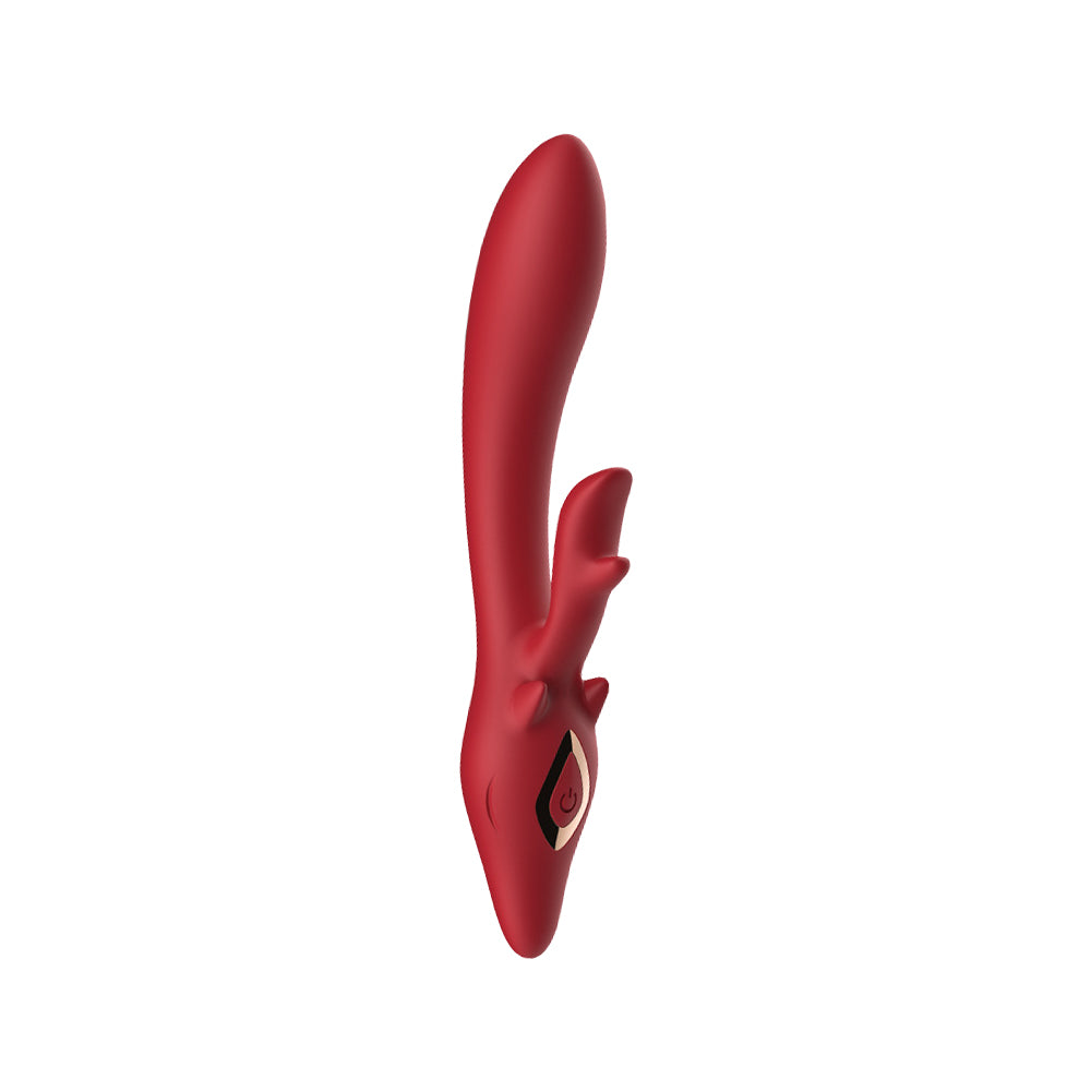 Vibrador de conejo masajeador vibratorio de estimulación dual con forma de venado