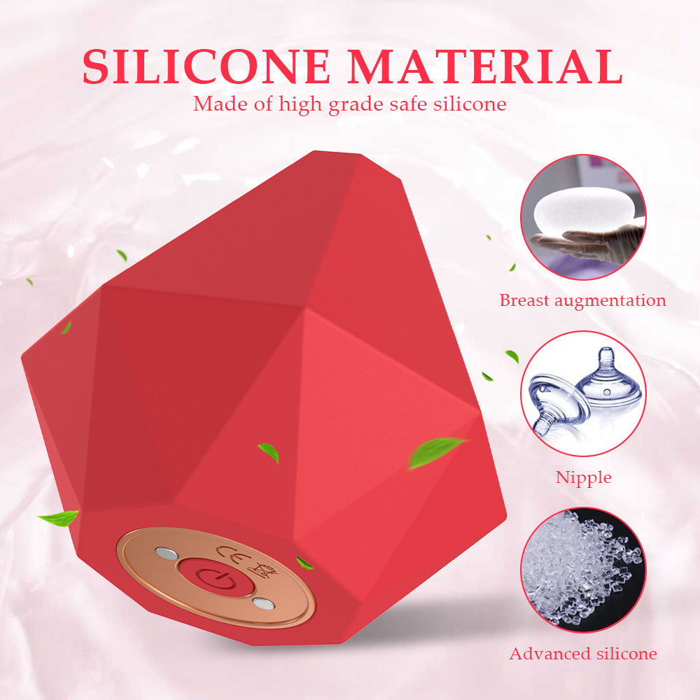 Masajeador de succión de mama con vibrador de succión de clítoris de diamante