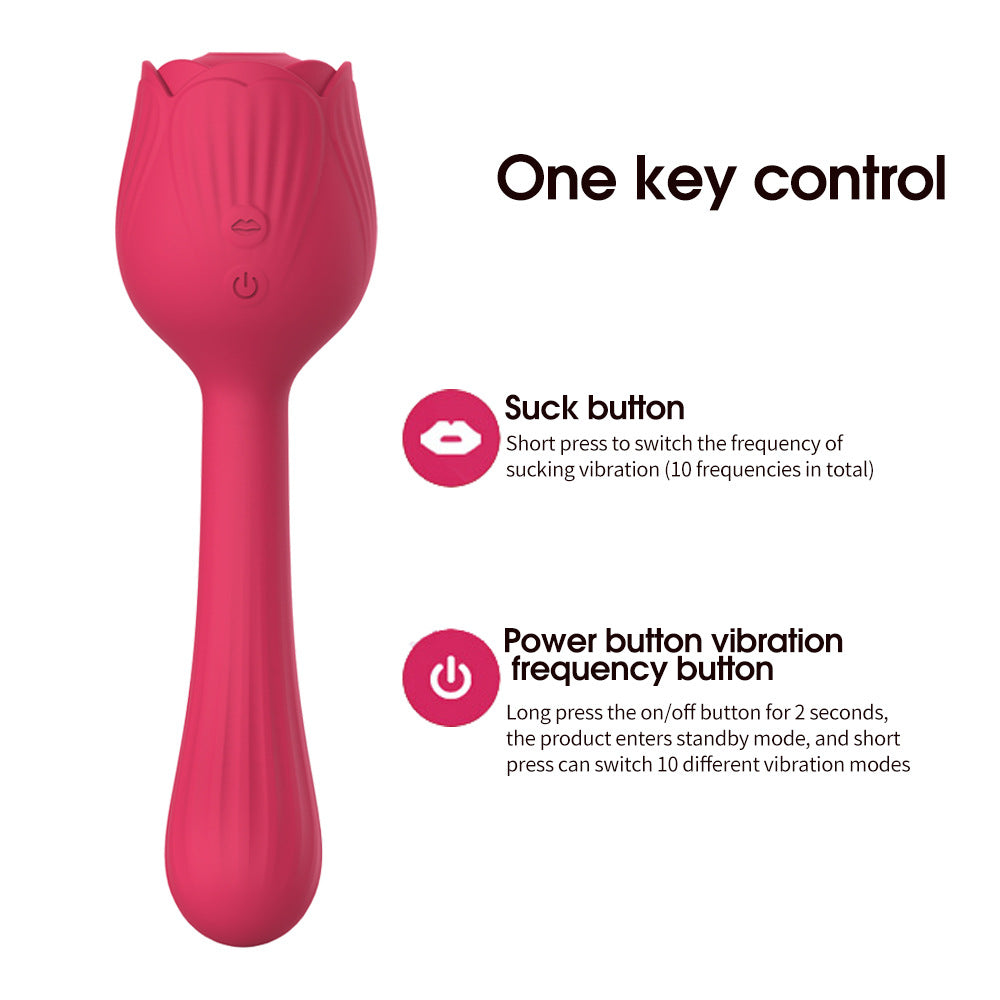 Vibrante Succión Rose Vibrador Masajeador Juguete Sexual