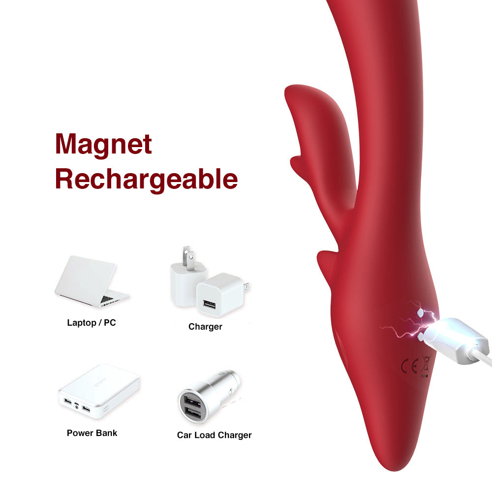 Vibrador de conejo masajeador vibratorio de estimulación dual con forma de venado