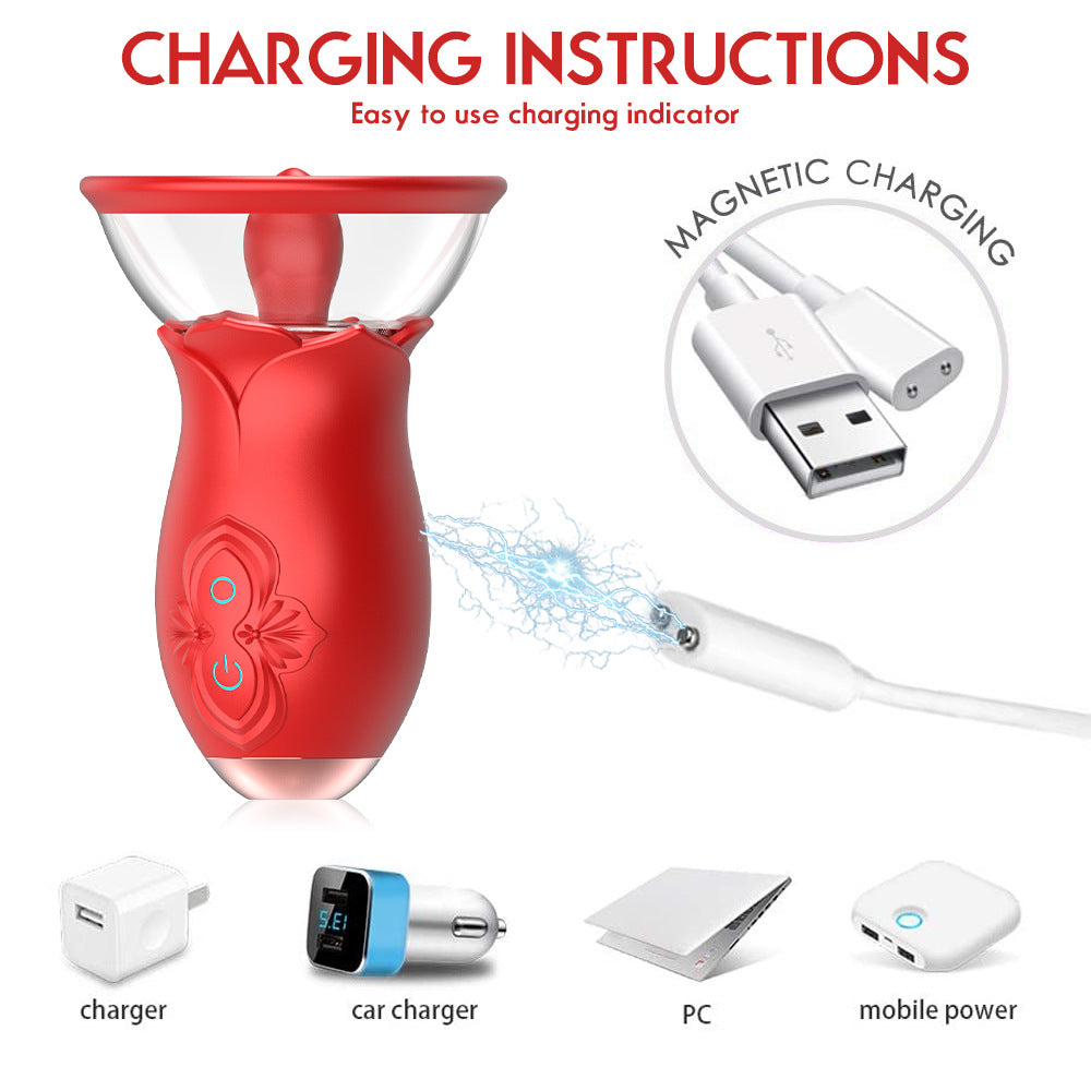 Vibrador Vibración de lengua de 3 frecuencias + Dispositivo de masturbación femenina de succión de 3 frecuencias Juguete sexual divertido para adultos