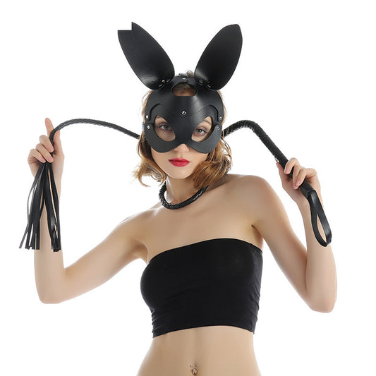 Woman Leather Cat Mask Costume Bunny Fox Masks Animal Half Face Mask Cosplay Halloween Party Women Ladies