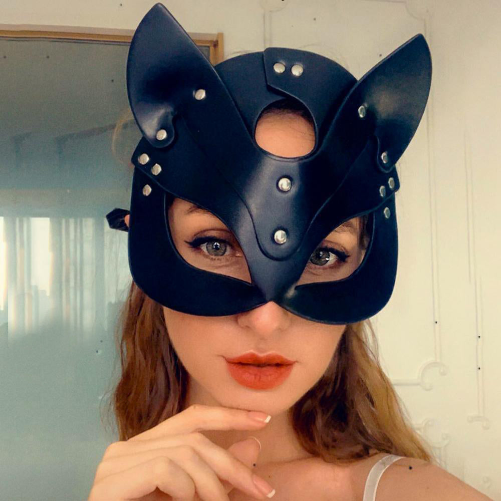 Máscaras de cuero para mujer Máscara de fiesta de disfraces para cosplay Accesorio de disfraz de Halloween