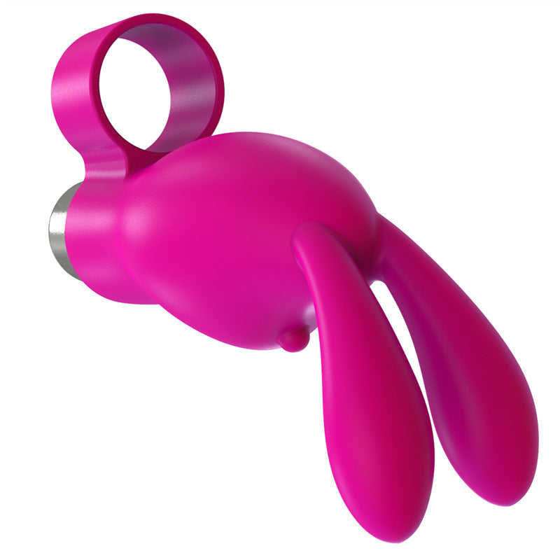 Juego de dedos de conejo vibrador para coqueteo de marido y mujer, Juguetes sexuales con batería, Clip para pecho femenino, estimulación del clítoris