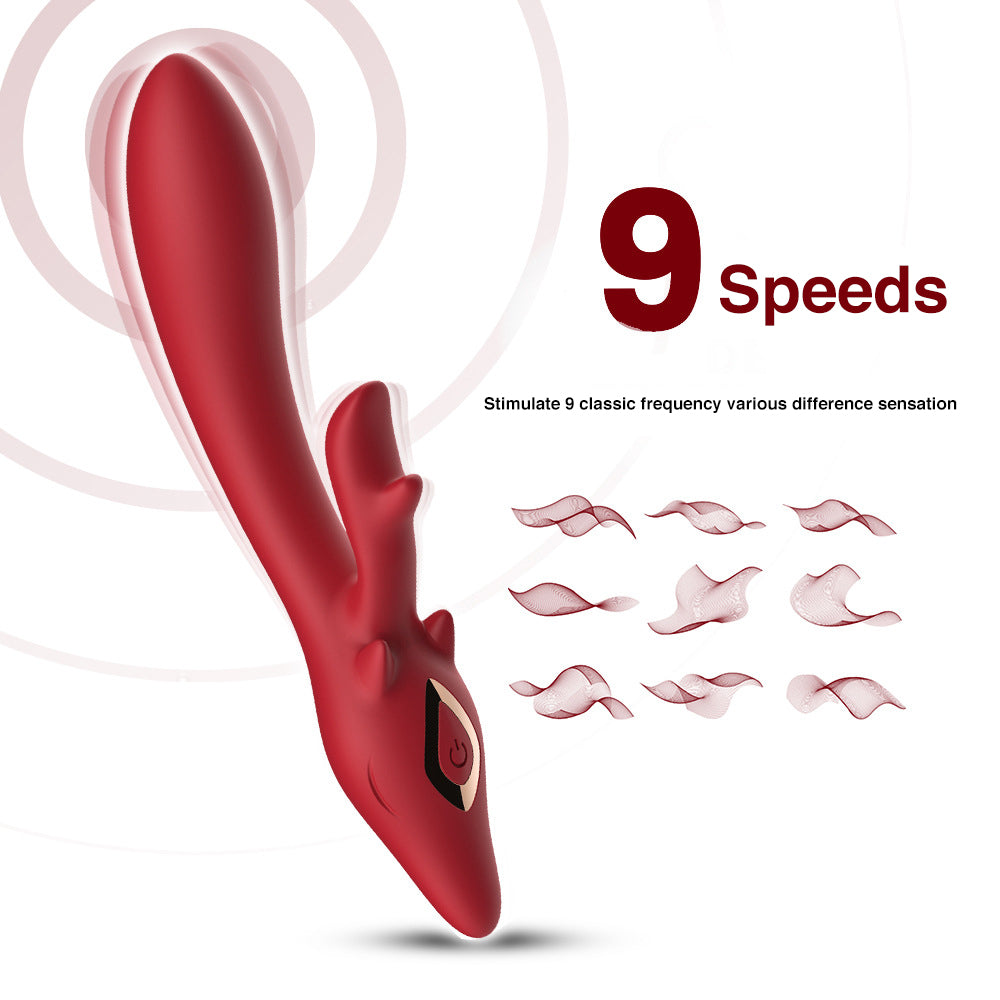 Vibrador de conejo masajeador vibratorio de estimulación dual con forma de venado