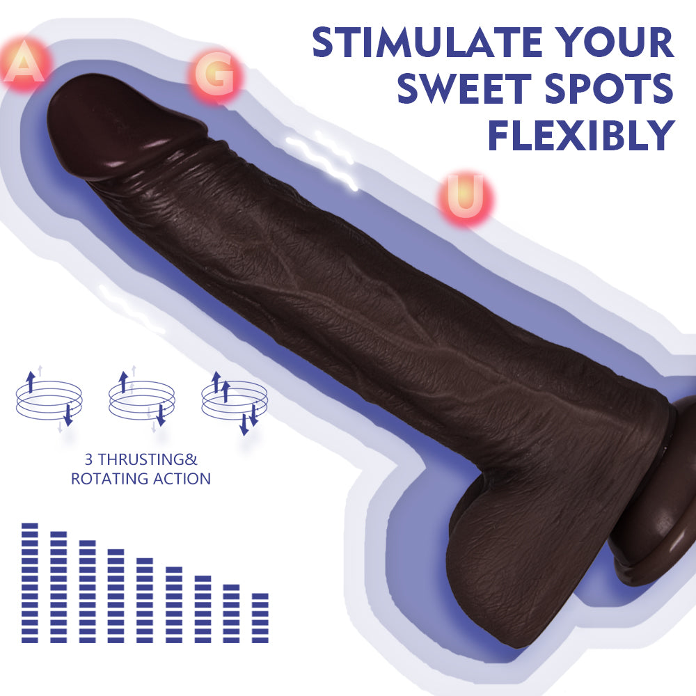 Thrusting Vibrating Dildo Vibrator Adult Sex Toys, Remote Control Realistic Vibradores Dildos Sex Machine with Suction Cup, Lifelike Silicone Thick G spot Anal Dildos Couple Sex Toy for Women and Men