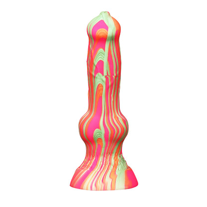 Loviss Silikon-Dildo, Hundeschwanz, Alien Dong, mit Saugnapf, 19,5 cm