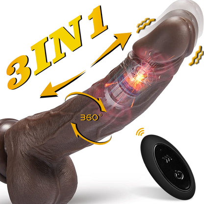 Thrusting Vibrating Dildo Vibrator Adult Sex Toys, Remote Control Realistic Vibradores Dildos Sex Machine with Suction Cup, Lifelike Silicone Thick G spot Anal Dildos Couple Sex Toy for Women and Men