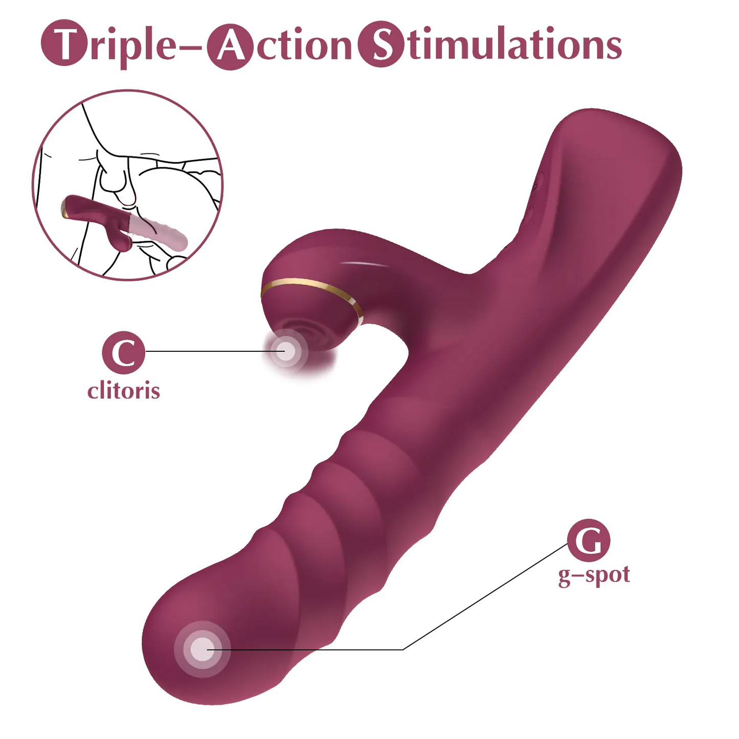 Mango cuadrado de silicona líquida 3 en 1, cómodo tacto de silicona, consolador con calefacción de moda, vibrador de conejo pulsante de empuje