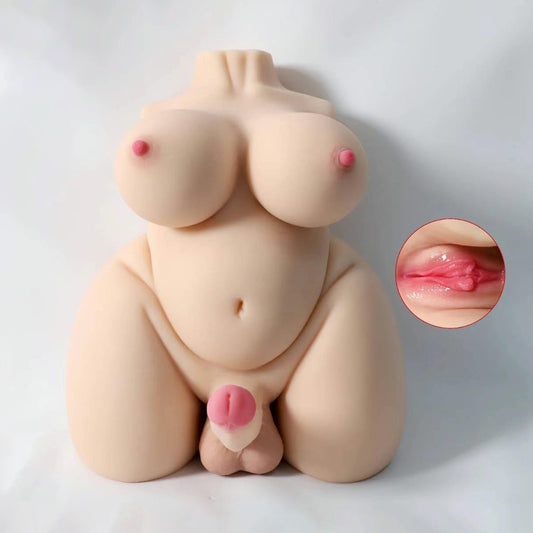 Shemale Big Breast Butt Sexdoll con consolador realista y vaginal