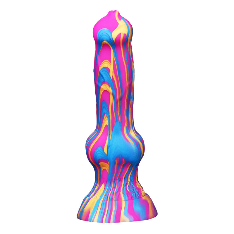 Loviss Silikon-Dildo, Hundeschwanz, Alien Dong, mit Saugnapf, 19,5 cm