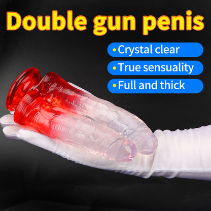 Loviss Realistic Double-Ended Crystal Clear Dildo