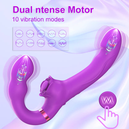 Vibrador de silicona para mujeres, masturbador vaginal femenino inalámbrico con correa, productos eróticos, consolador doble, punto G, juegos sexuales, juguete sexual para parejas, juguete para adultos, masajeador