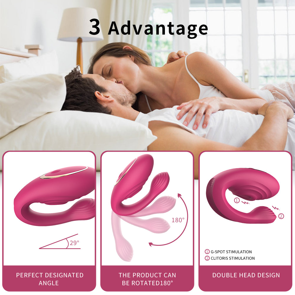 Flapping U-shap Remote Controlled Couple Vibrator Massager Sex Toy Stimulator