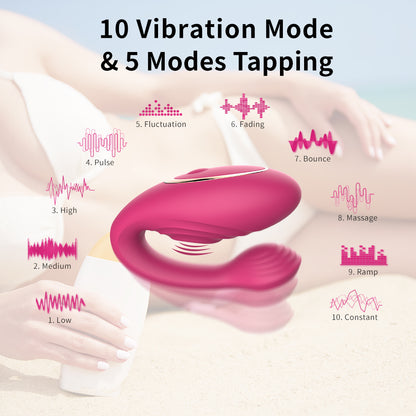 Flapping U-shap Remote Controlled Couple Vibrator Massager Sex Toy Stimulator